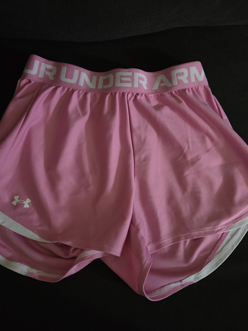 Under Armour Women's Pink Running Shorts with White Trim